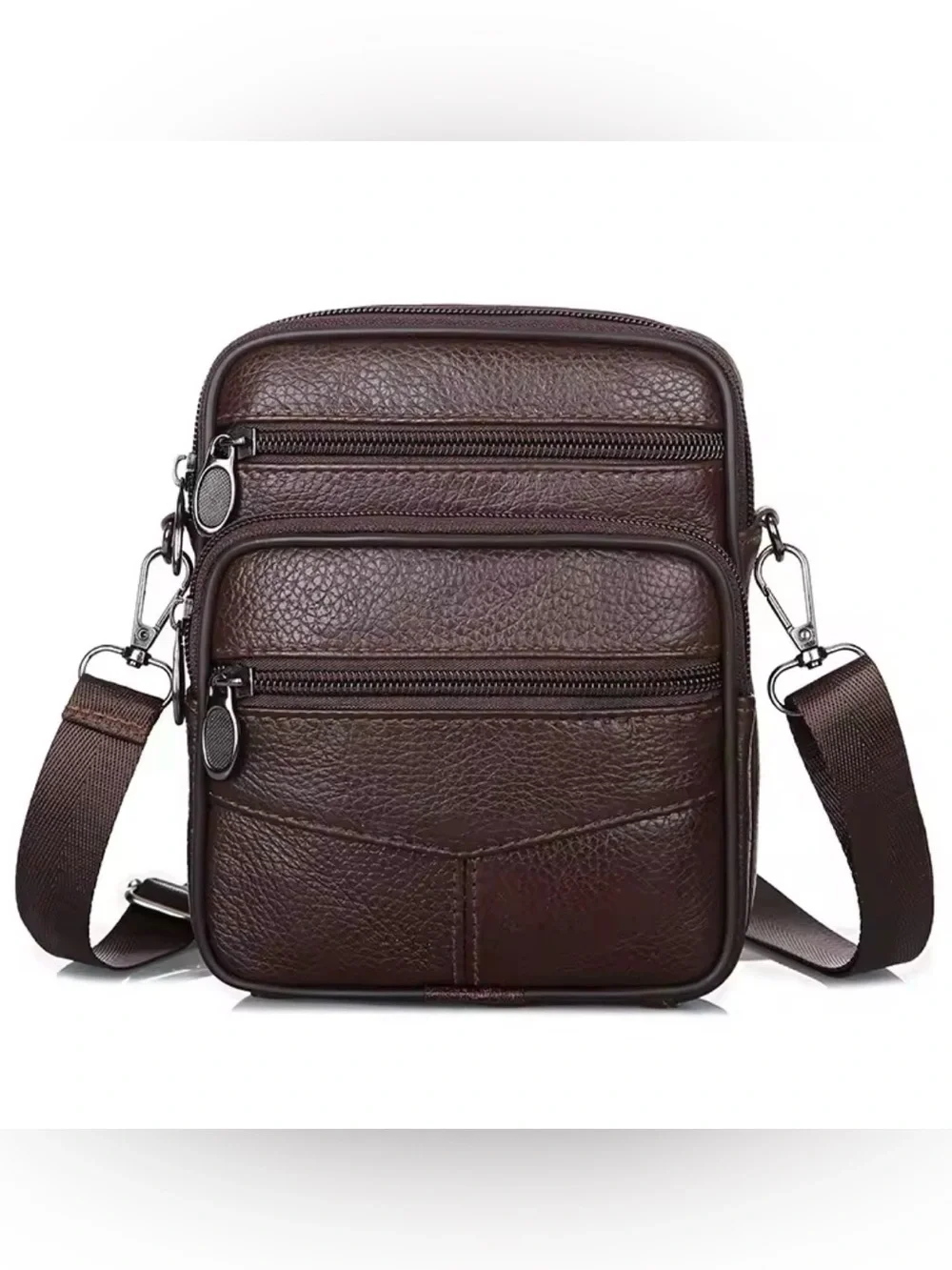 New Genuine Leather Crossbody Bag Vertical Trendy Multifunctional Shoulder Bag